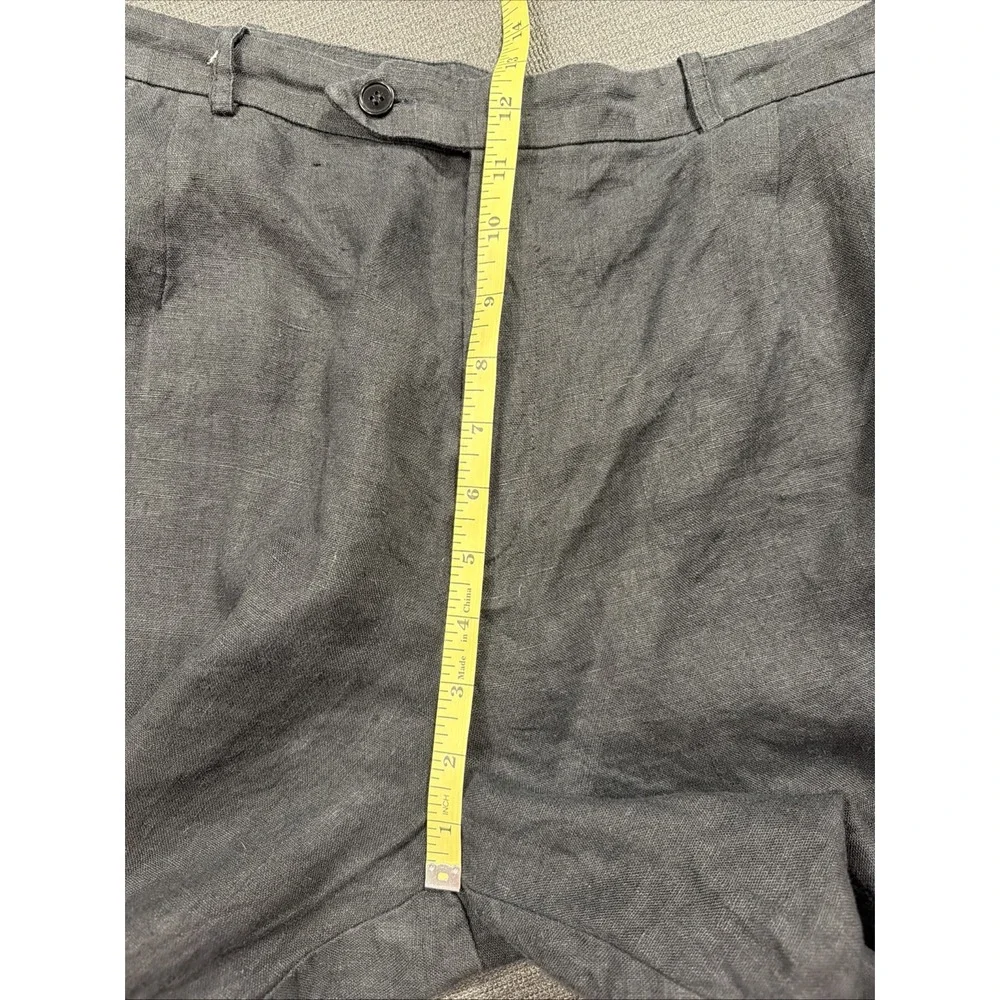 Reformation Black Linen Wide Leg Pants Size 12 Button Pockets